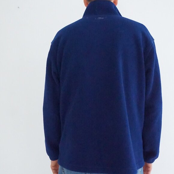 Autobahn Mustang Navy Fleece Quarter Zip Pullover Sporty Y2K Car Culture L - Picture 2 of 9